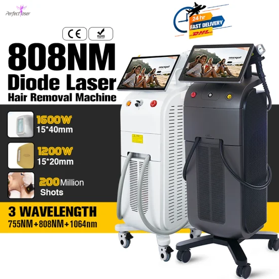 Perfectlaser Laser ad alessandrite 755nm 808nm 1064nm Ringiovanimento della pelle Depilazione indolore Laser al platino e titanio Depilazione laser a diodi 808nm